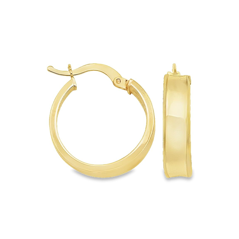 10k and 14k Yellow Gold 4.7mm Tube Round Hoop Earrings