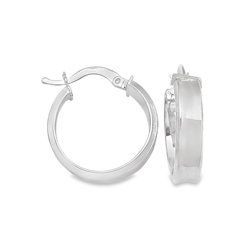 10k and 14k White Gold 4.7mm Tube Round Hoop Earrings