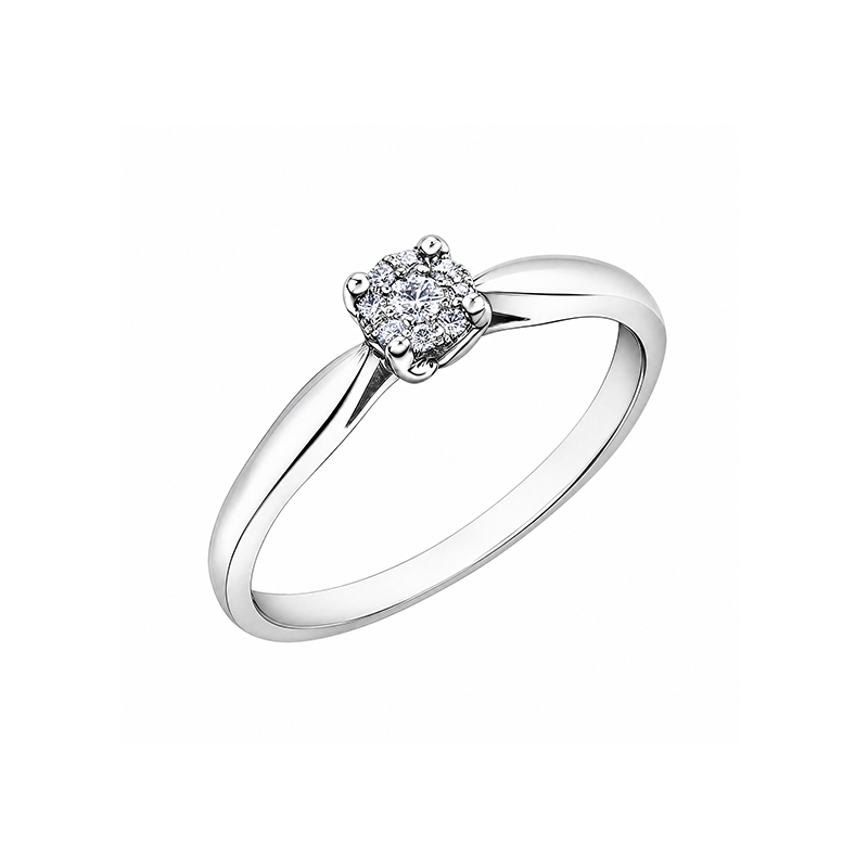 10K White Gold 0.08TDW Diamond Promise Ring