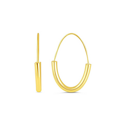 10k Yellow Gold Basket Look Hoop Earrings