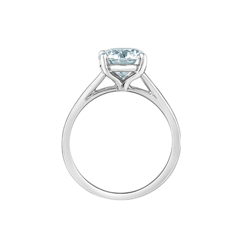 2.10CT Round Lab Grown Diamond Solitaire Ring in 14K White Gold