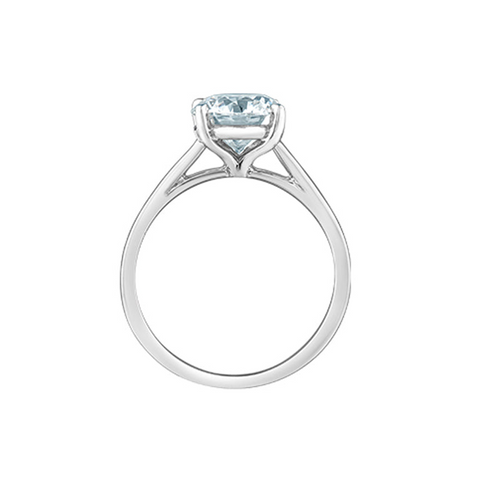 2.10CT Round Lab Grown Diamond Solitaire Ring in 14K White Gold