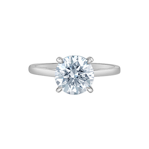 2.10CT Round Lab Grown Diamond Solitaire Ring in 14K White Gold