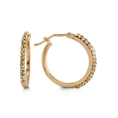 10k Rose Gold CZ Hoop Earrings