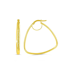 10k Yellow Gold Triangle Hoop Earrings