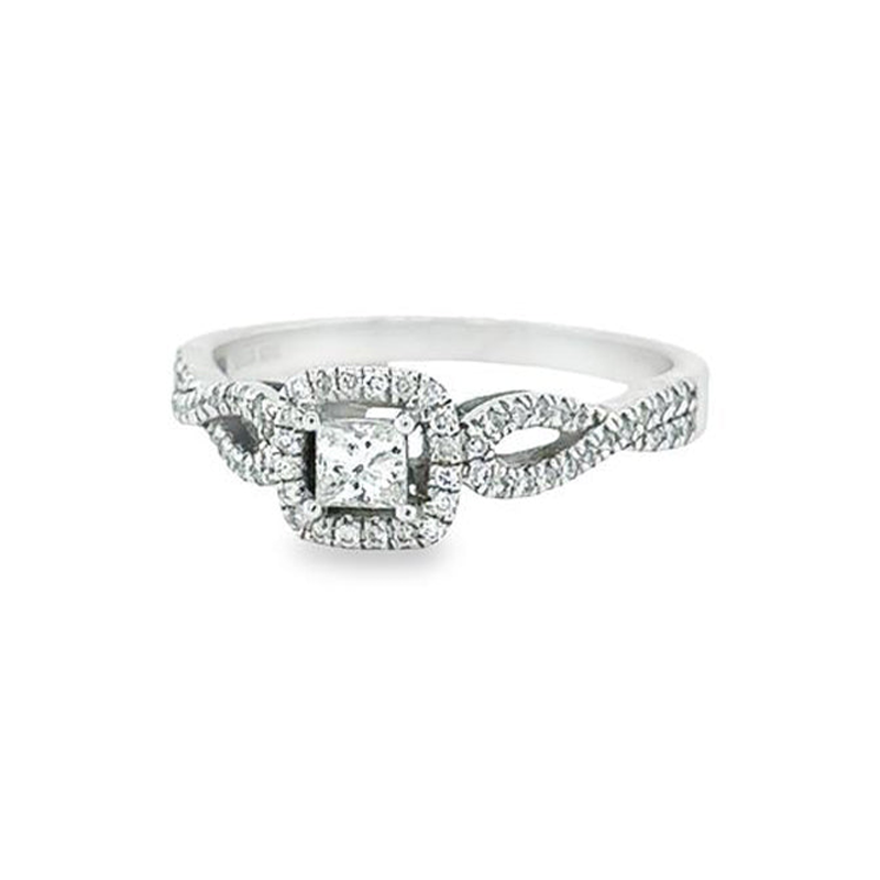 0.31TDW Canadian Diamond Engagement Ring in 10K White Gold
