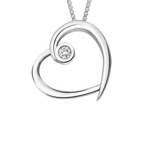 10K White Gold 0.03TDW Diamond Pendant