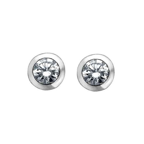 10K White Gold 0.08TDW Diamond Earrings