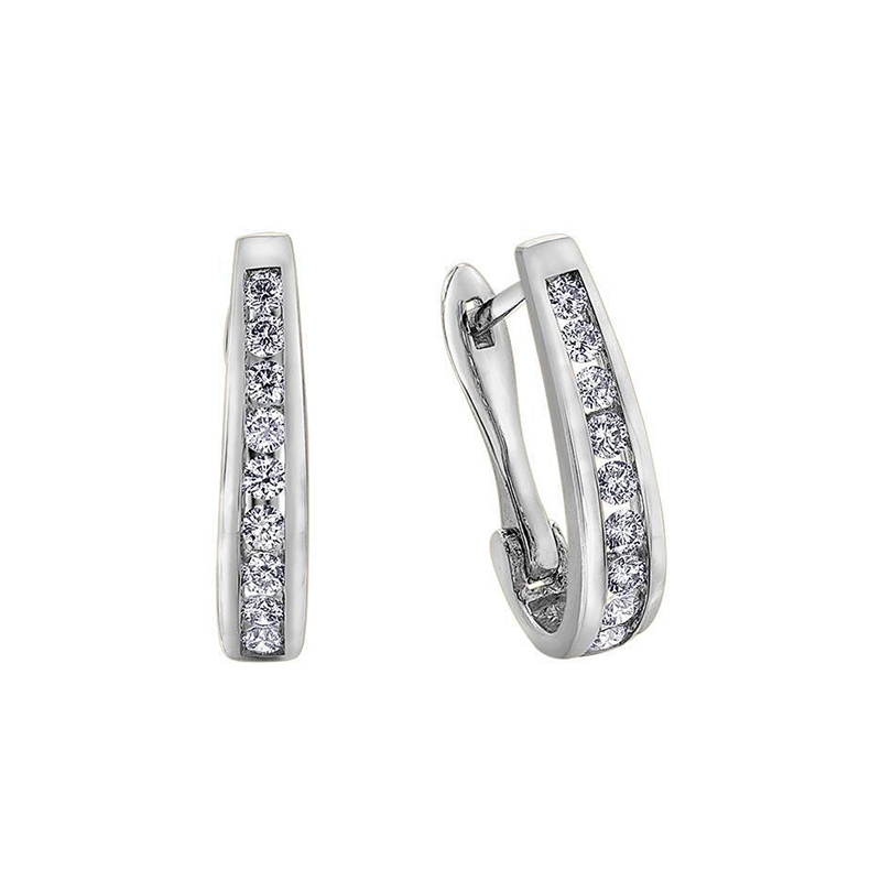 10K White Gold 0.10TDW Diamond Earrings