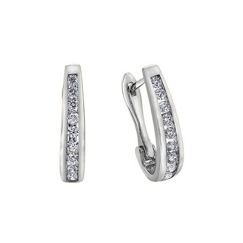 10K White Gold 0.10TDW Diamond Earrings