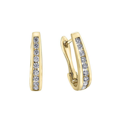 10K Yellow Gold 0.10TDW Diamond Earrings