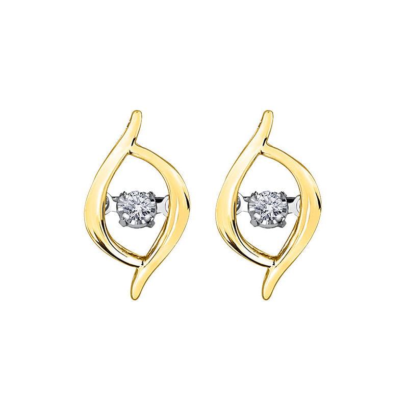 10K Yellow Gold Diamond Earrings
