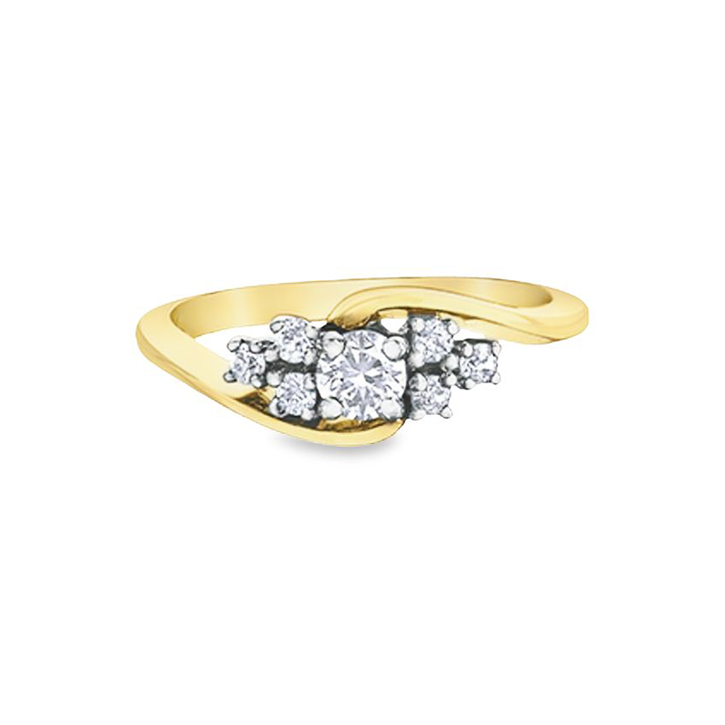 10K Yellow and White Gold 0.41TDW Diamond &amp; 0.23 CT Canadian Diamond Wedding Set