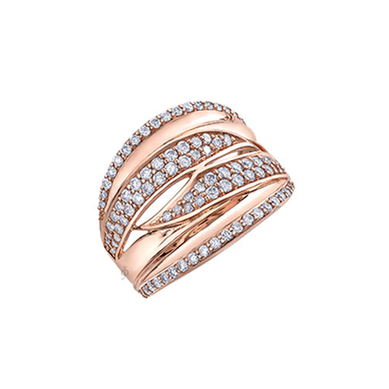 10K Rose Gold 1.00tdw Diamond Right Hand Ring