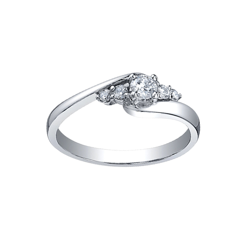 0.25TDW Diamond Engagement Ring in 10K White Gold