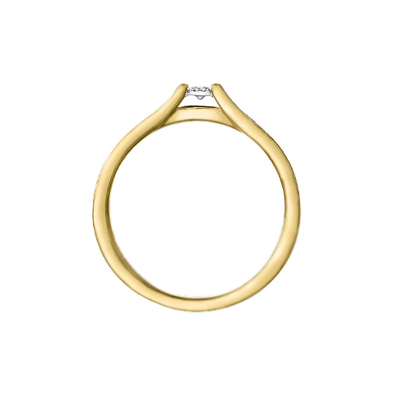 10K Yellow Gold 0.10TDW Diamond Illusion Set Promise Ring