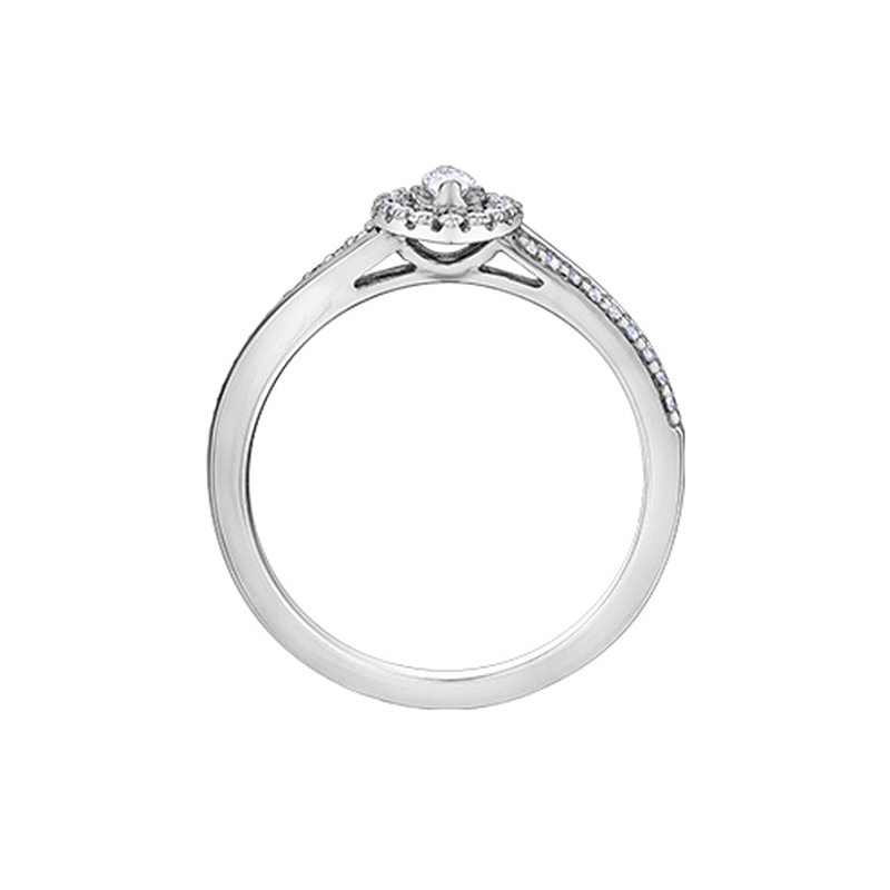 0.30TDW Marquise Diamond Engagement Ring in 10K White Gold