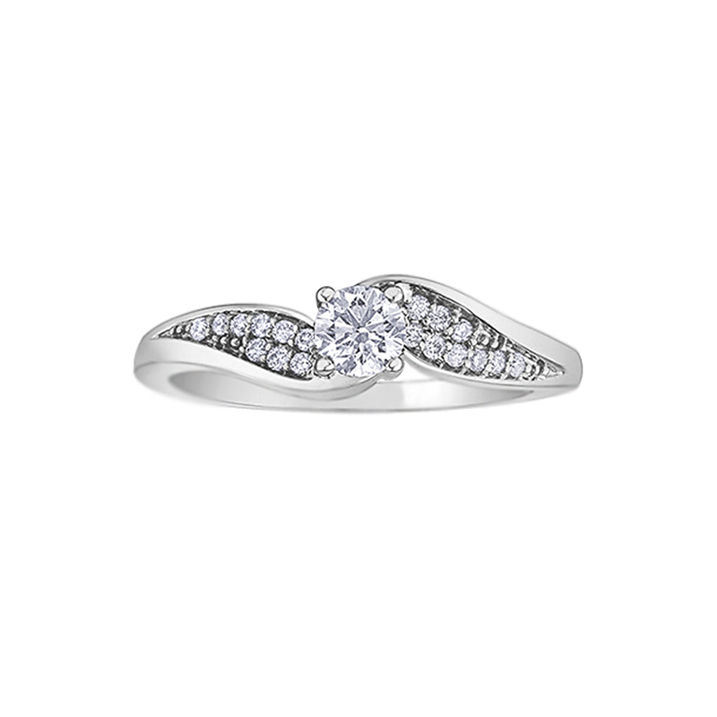 10K White Gold 0.27TDW Canadian Diamond Engagement Ring