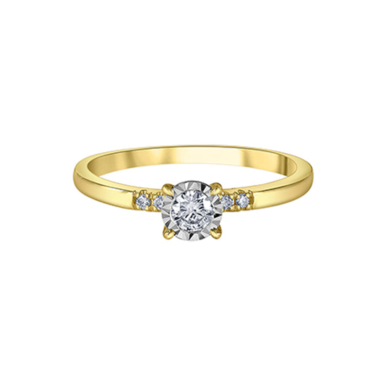 0.20TDW Diamond Promise Ring in 10K Yellow Gold