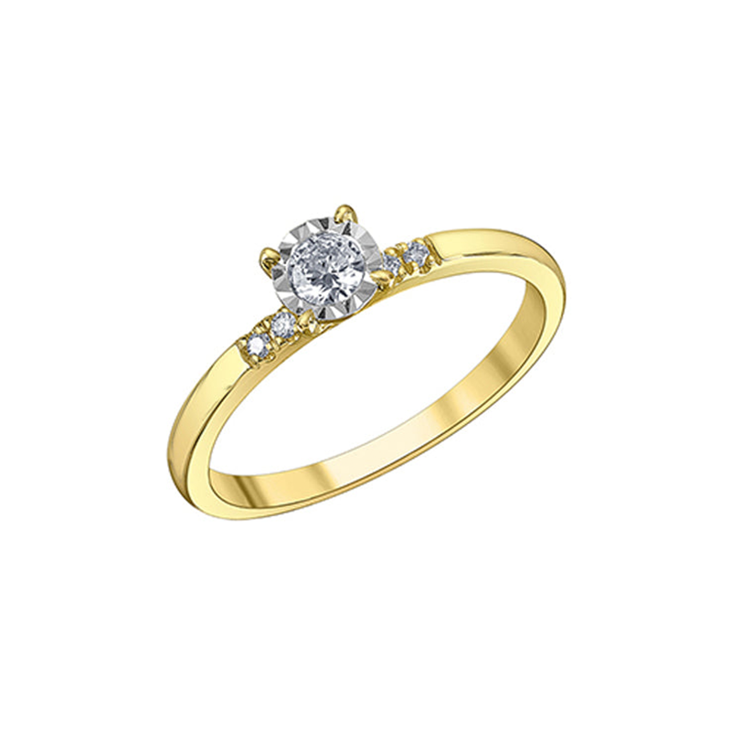 0.20TDW Diamond Promise Ring in 10K Yellow Gold
