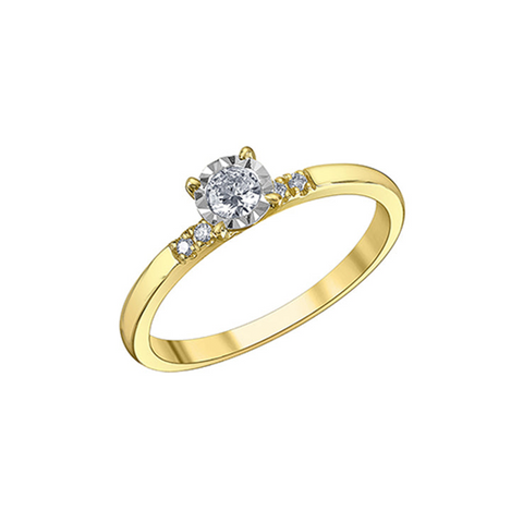 0.20TDW Diamond Promise Ring in 10K Yellow Gold