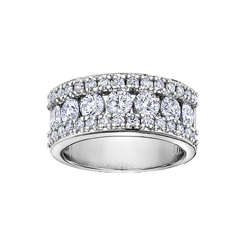 2.00TDW Diamond 14K White Gold Anniversary Band