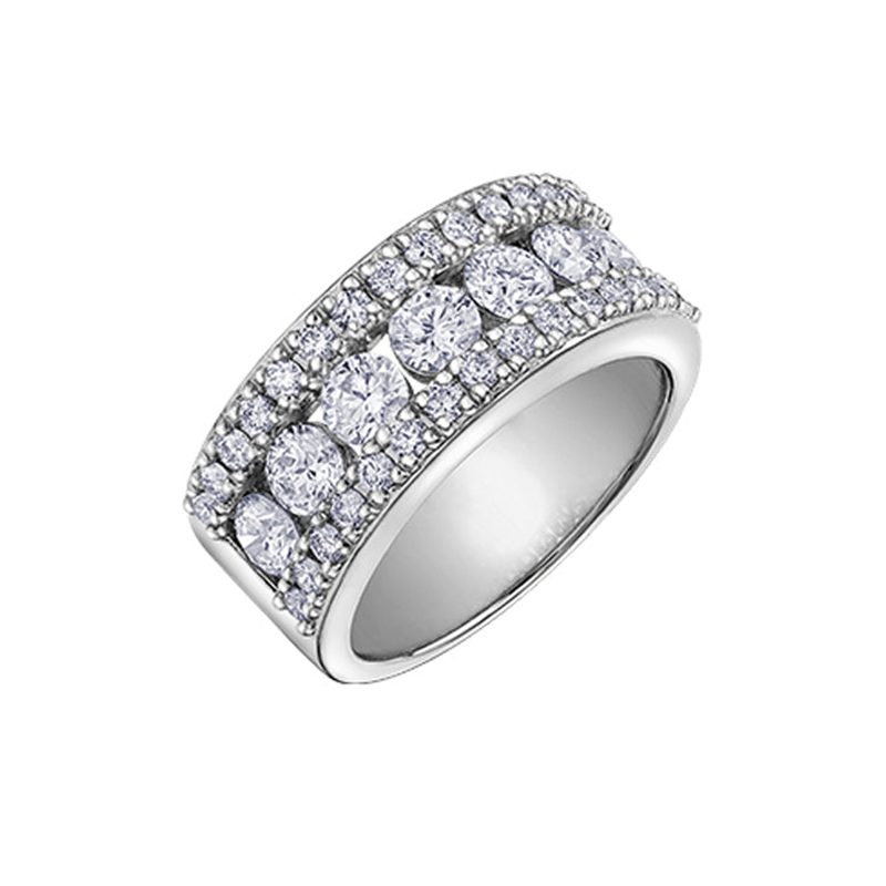 2.00TDW Diamond 14K White Gold Anniversary Band