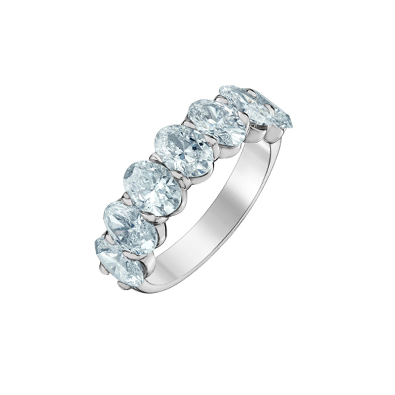 1.61ct Lab Grown Oval Diamond Band in White 14K Gold