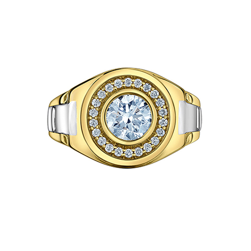 1.75TDW Lab Grown Diamond Ring in 14K Yellow and White Gold