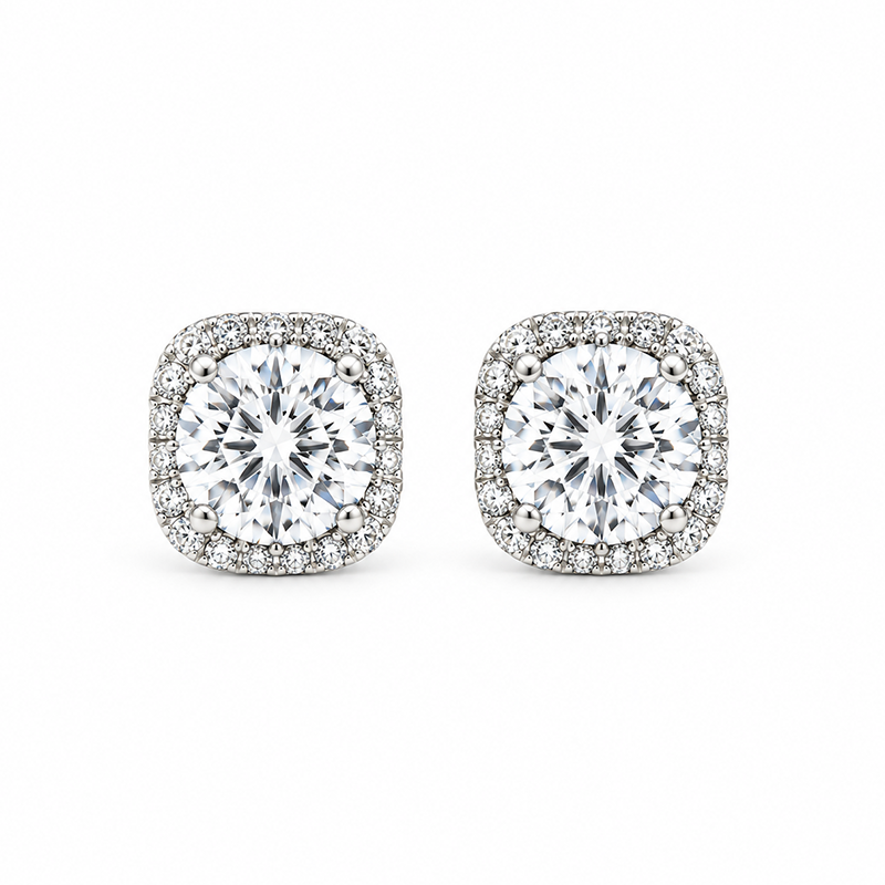 14K White Gold 1.10TDW Lab Grown Diamond Fancy Earrings