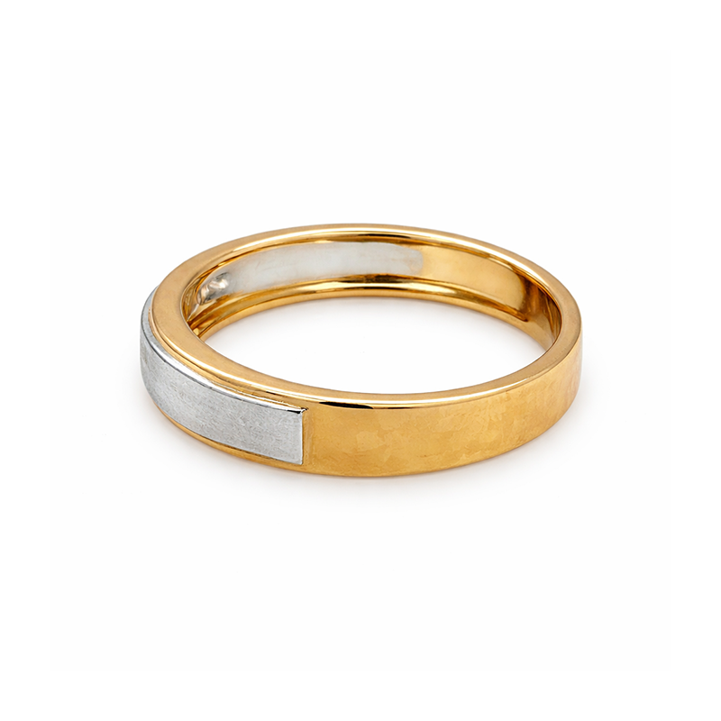 Solid 10k Two Tone Gold Women's Round Diamond Wedding Anniversary Band With 0.15TDW
