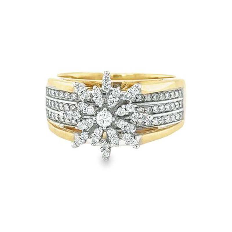 0.50 Ct TDW Diamond 10K Yellow Gold Star Bright Special Ring