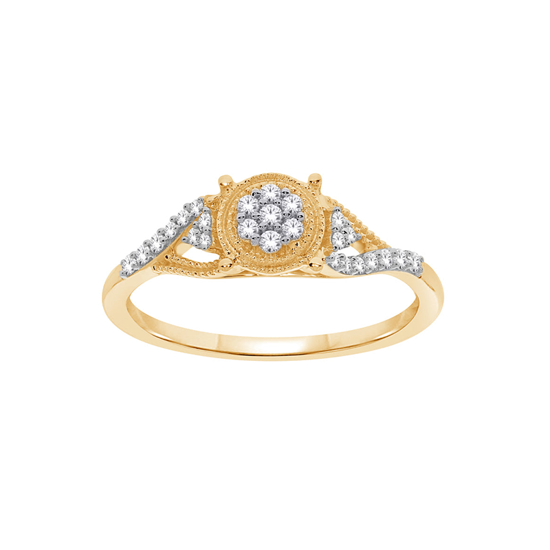 10K Yellow Gold 0.15TDW Diamond Engagement Ring