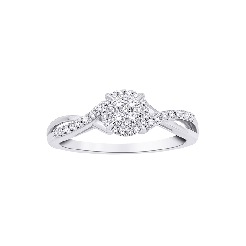 10K White Gold 0.25TDW Diamond Ring