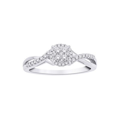 10K White Gold 0.25TDW Diamond Ring