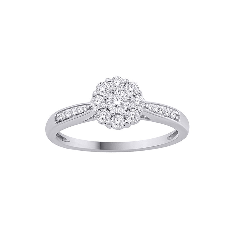 0.10TDW Diamond Promise Ring in 10K White Gold