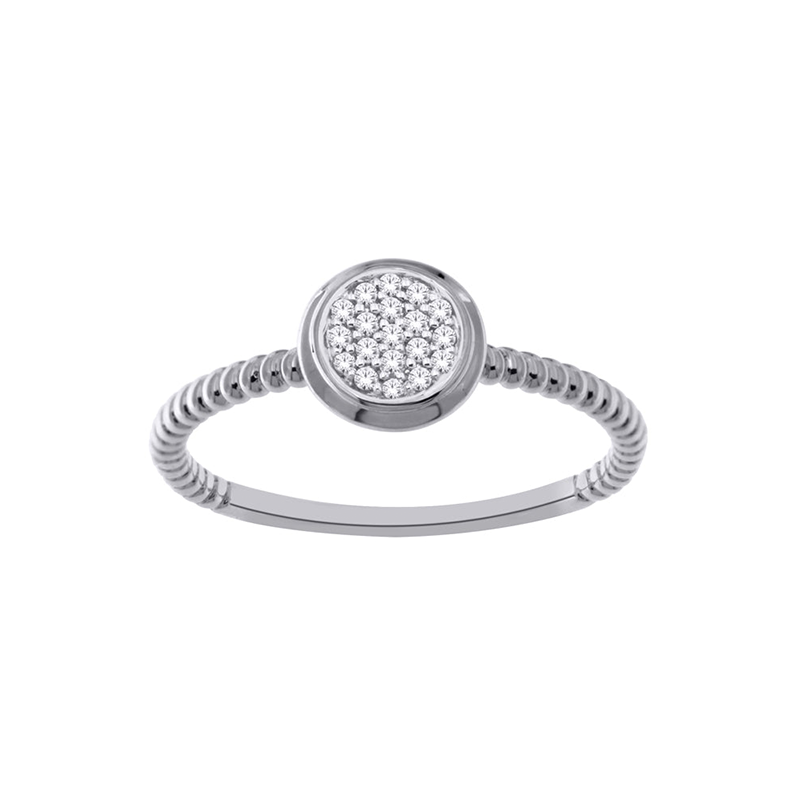 14K White Gold 0.10TDW Diamond Promise Ring
