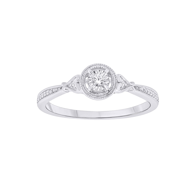 0.15 TDW Diamond Promise Ring in 10K White Gold