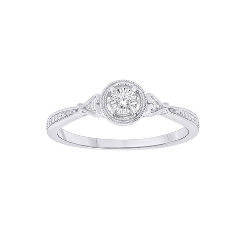 0.15 TDW Diamond Promise Ring in 10K White Gold