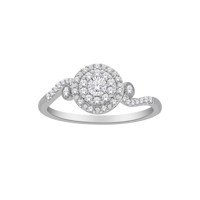 10K White Gold 0.25TDW Diamond Promise Ring