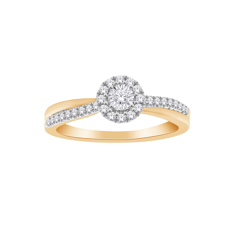 10K Yellow Gold Diamond Promise Ring with 0.15 TDW
