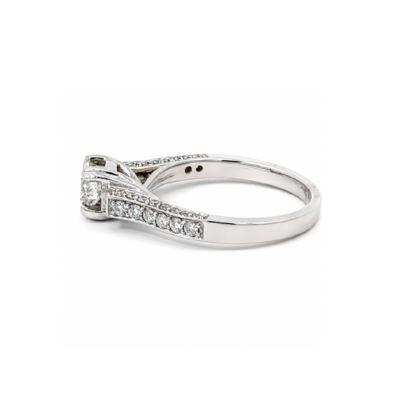 1.16TDW 18K White Gold Diamond Bridal Ring