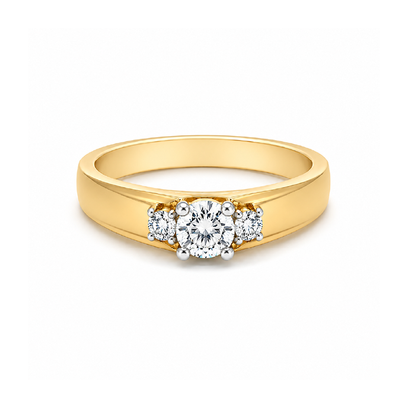 14K Yellow and White Gold 0.25CT Diamond Ring