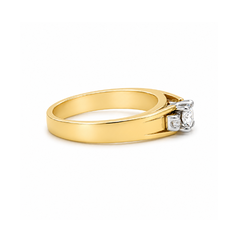 14K Yellow and White Gold 0.25CT Diamond Ring