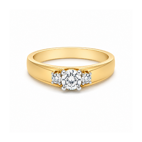 14K Yellow and White Gold 0.25CT Diamond Ring