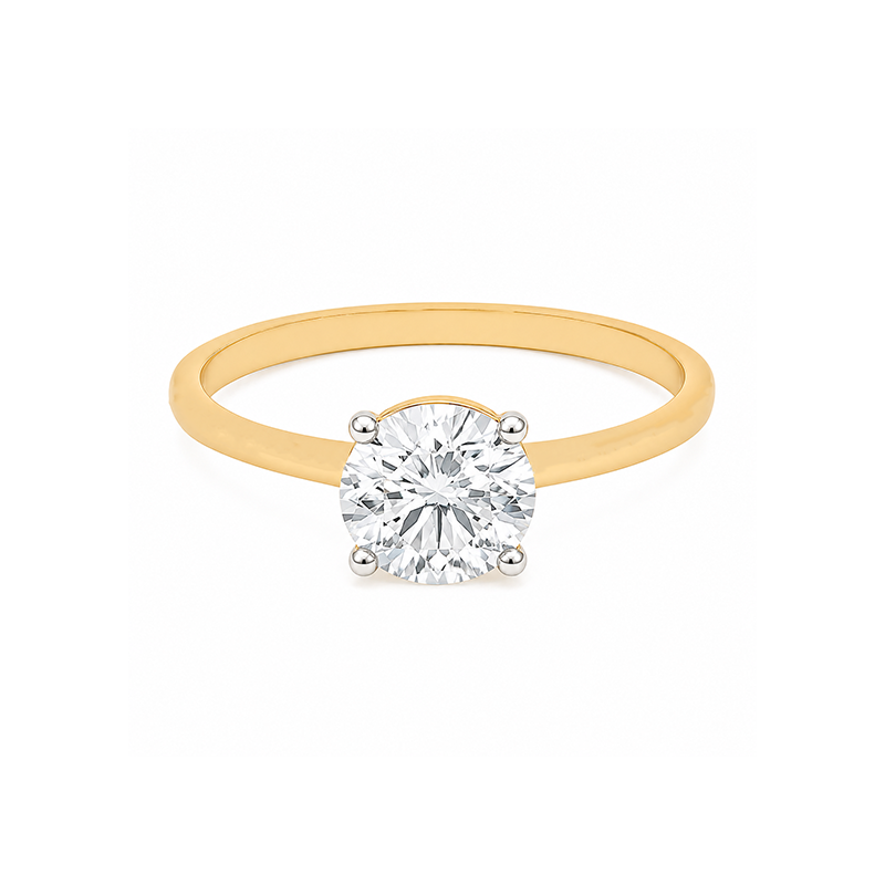 1.50TDW Lab Diamond Solitaire Ring in 14K Yellow Gold