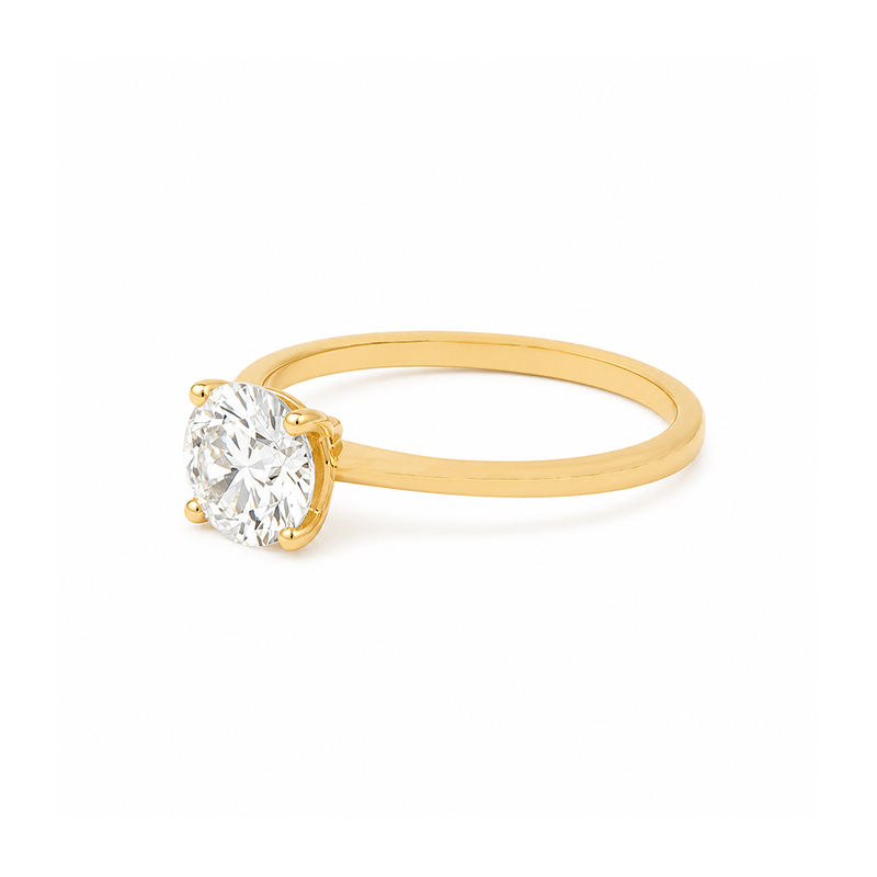 1.50TDW Lab Diamond Solitaire Ring in 14K Yellow Gold