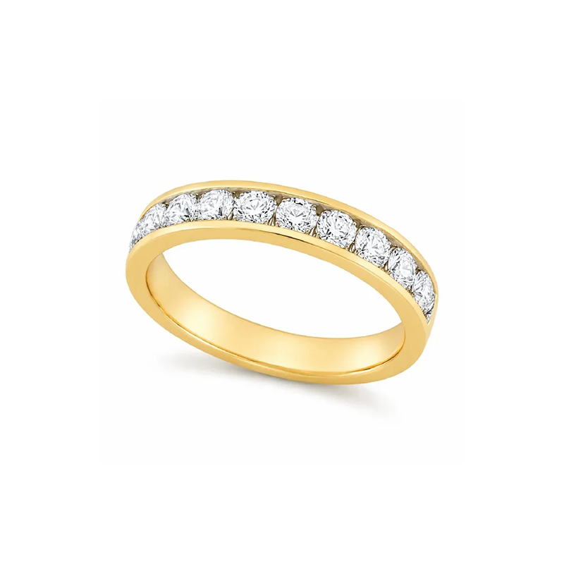 14K Yellow Gold 1.00CT Diamond Comfort Fit Anniversary Band