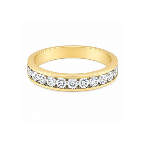 14K Yellow Gold 1.00CT Diamond Comfort Fit Anniversary Band