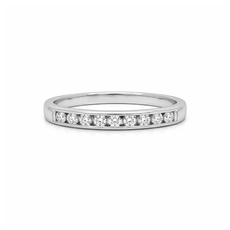 0.20TDW &amp; 10K White Gold Diamond Anniversary Band with Channel Setting